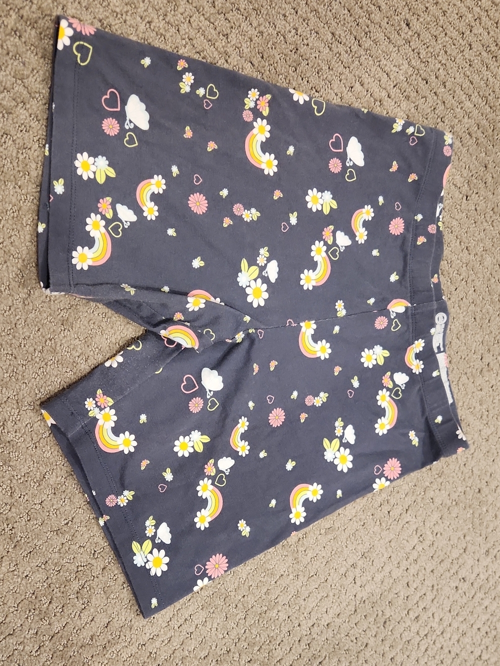Wonder Nation Kids Navy Rainbow & Daisy Shorts. XXL(18)